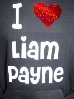 LAIM PAYNE BLACK HOODIE RED HEART ONE DIRECTION 5 15  