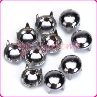 Wholesale 100 Round Dome Stud prong Spot NAILHEAD Bag Purse Findings 