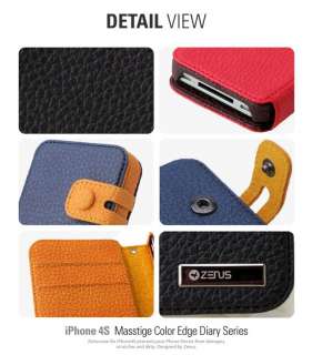 ZENUS iPHONE4 4S 4G Leather Case MASSTIGE COLOR EDGE DIARY TYPE  