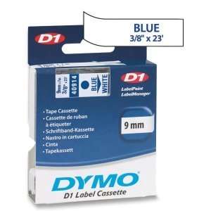  label, Dymo D1 White Tape/blue Print