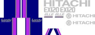 EX120 Excavator New Hitachi Decal Set with Landy & Elle Decals  