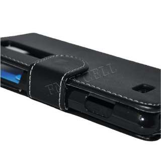 LG OPTIMUS 3D Flip Book Wallet Cover Case Pouch BLACK  