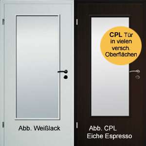 Uni Weiß  CPL Tür inkl. Zarge  Zimmertür Innentür  