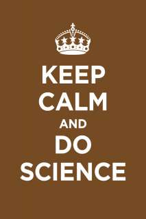   satin poster KEEP CALM AND DO SCIENCE BROWN WW2 WWII PARODY  