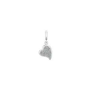    Heart Charm in Sterling Silver 1/4 CT. ss init/nmbrs charm Jewelry