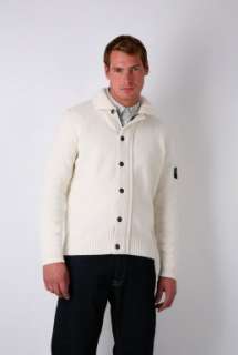 Cream Zip and Button Front Cardigan by Stone Island   Neutral   Buy 