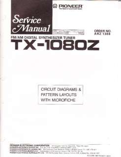 Original Pioneer TX 1080Z 1090Z 1210Z Service Manual  