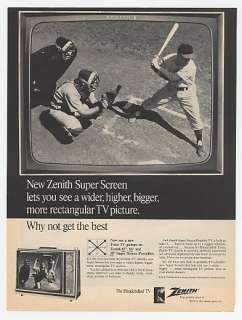1967 Zenith Super Screen Portable TV Television Ad  