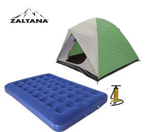 Person Camping Tent with Air Bed (Double) and Pump  