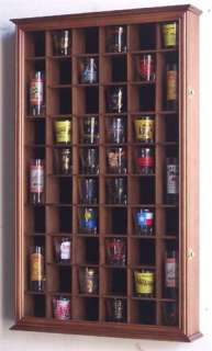 54 Shot Glass Shooter Display Case Wall Cabinet Holder  
