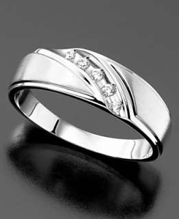 Mens 14k White Gold Diamond Five Stone Ring (1/4 ct. t.w.)