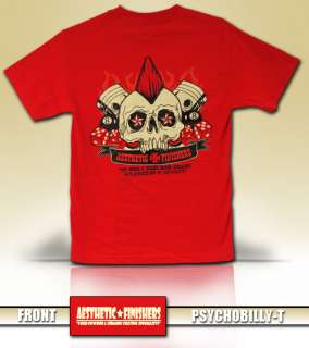Aesthetic Finishers Hot Rod Psychobilly Skull T shirt  
