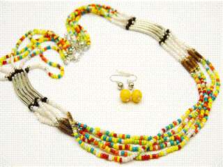 STRAND MULTI COLOR GLASS SEED BEAD LONG NECKLACE SET  
