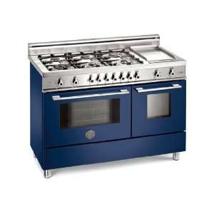  Bertazzoni Blue 48 Six Burner Electric Ovens, Self Clean 