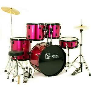  New Drum Set Pincess Pink 5 Piece Complete Full Size with 