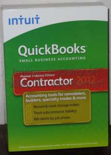   QuickBooks Premier Contractor Edition 2012 Accounting Software Sealed