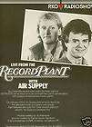 AIR SUPPLY Live From Record Plant OLD Promo Poster Ad