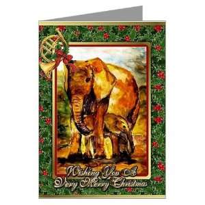  Elephant Blank Christmas Elephant Greeting Cards Pk of 10 