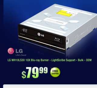 LG WH10LS30 10X Blu ray Burner   LightScribe Support   Bulk   OEM