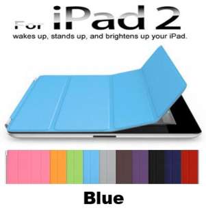 iPad 2 Smart Cover PU Leather Magnetic Case Stand Wake Up Sleep Multi 