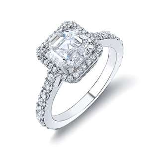 65ct Asscher Cut Halo Diamond Engagement Ring G/VVS1  