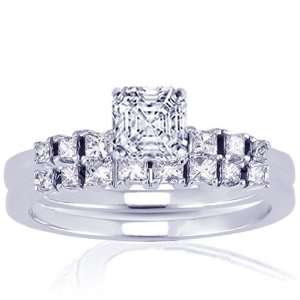 25 Ct Asscher Cut Petite Diamond Engagement Wedding Rings Prong Set 