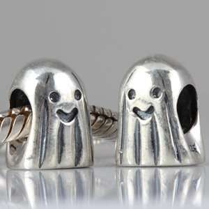  Gift Halloween Ghost Authentic 925 Sterling Silver Bead Fits Pandora 