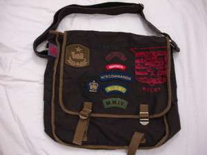 NWT Polo Ralph Lauren RUGBY Vintage Messenger Bag Denim Army Green New 