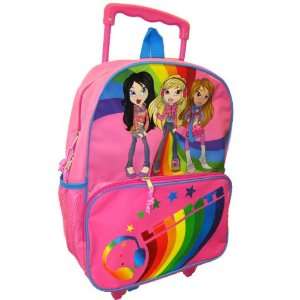    Bratz Girls Rainbow Pink Rolling Backpack Large: Toys & Games