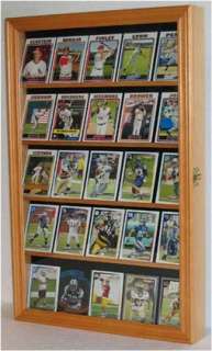 Sports Trading Cards Display Case, Hardwood, glass door