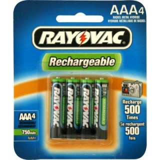 4pk Rayovac AAA Rechargeable Batteries 1.2V 750mAh NiMH  