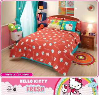 Girls Hello Kitty Orange Comforter Bedding Set Queen 8p  