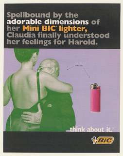 1996 Claudia Feelings Harold Mini Bic Lighter Print Ad  
