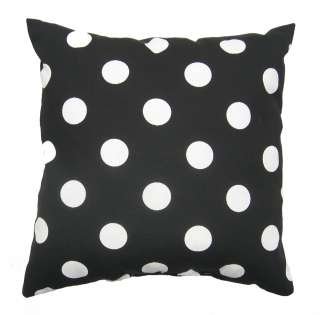 Polka Dot Black and White Outdoor Decorative Lumbar or Square Throw 