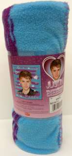 Justin Bieber Fleece Throw / Blanket Super Soft 50 X 60 Blue  Paint 