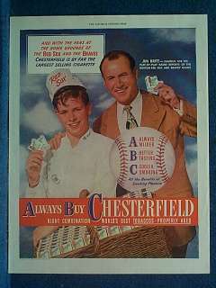 1946 Boston Braves & Red Sox Radio Announcer~Cig Ad  