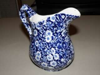 Royal Crownford blue calico pitcher  
