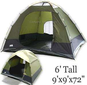 TALL NEW 4 Person camping Tent w/ Rain Cover 9x9x72  