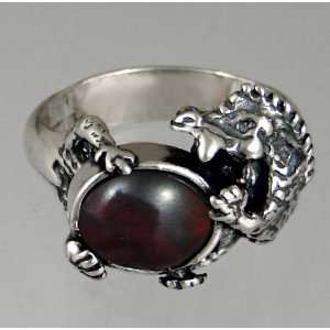   Dragon Ring Featuring a Genuine Bloodstone Made in America Jewelry