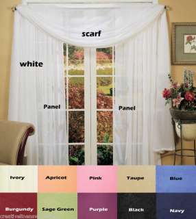 CRUSHED Voile Sheer Window Curtain Panel 51x63 2PCS FREE S&H #7150 