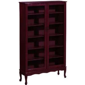 Traditional 42w Six shelf Bookcase With Glass Doors 