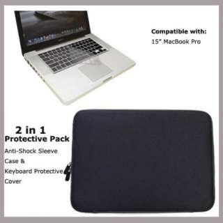 15 MacBook Pro Sleeve Case Bag and Keyboard Protector  