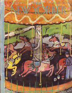 1956 New Yorker April 21   Painting Carousel Horses  