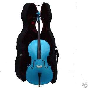 BLUE Cello w/Hard Case+$180 GIFTS~Teachers Approved  