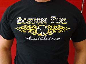 Boston Fire Gear Celtic Cross FireFighter T Shirt, S/S  