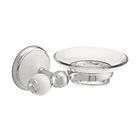 Alexandria Bath Soap Dish Accessories Satin Nickel & White Ceramic