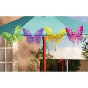  4 Multi Color Nylon Butterfly Garden Decorations By 