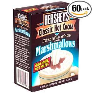 Hersheys Hot Cocoa, Rich Chocolate Marshmallow, 1.25 Ounce Packets, 5 