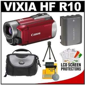 Canon VIXIA HF R10 Dual Flash Memory 1080p HD Camcorder (Red) w/ 20x 