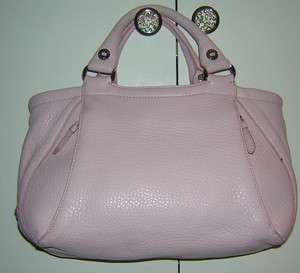 COLE HAAN Pastel Pink Pebbled Leather Satchel Purse Bag Handbag $350 